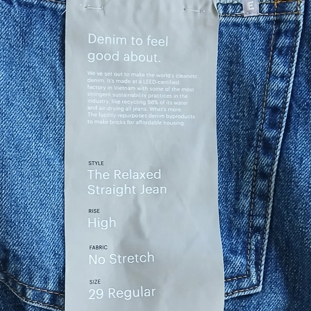 Everlane Blue Straight Leg Jeans Classic Style - (EUC) - Picture 8 of 10